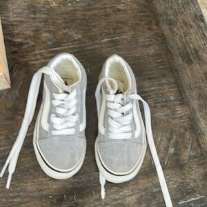 Used Vans, size 11 Little kids, Gray and White
